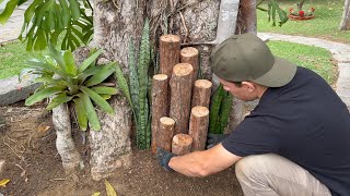 JARDIM EM TRONCO DE ÁRVORE Decore seu Quintal com Lindas Ideias [upl. by Oloap]