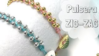 Como hacer una Pulsera ZigZag con nudo cuadrado Tutorial DIY Completo [upl. by Shu]