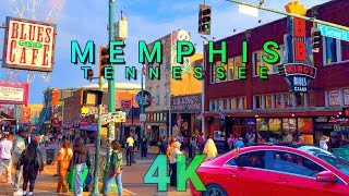 Memphis Beale Street Walk Tennessee USA 4K  UHD [upl. by Enamrahc638]