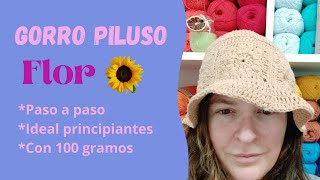 Gorro Piluso Flor Crochet [upl. by Gresham]