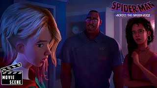 Gwen talks to Miles Parents 1080p  SpiderMan Across the Spider Verse Movie Scene [upl. by Annatsirhc]