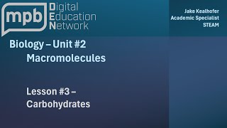 MPB Biology Unit 2 Lesson 3 Carbohydrates [upl. by Enohsal]