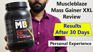 Muscleblaze Mass Gainer XXL Review in Hindi  How to Use Weight Gain Results Muscle Growth [upl. by Atilol]