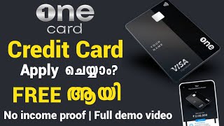 Onecard credit card apply  one card online apply malayalam  one card credit card malayalam [upl. by Kallick309]