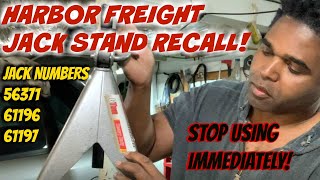 Harbor Freight Jack Stand Recall [upl. by Adilem]