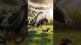 cow and Snake 🙀  youtubeshorts shorts snake cow youtube treament food [upl. by Corrine]