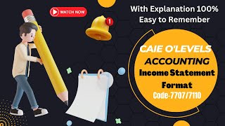 Income Statement Format  O Levels  Accounting  77077110 [upl. by Caines]