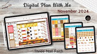 Digital Plan with Me NOVEMBER 2024  Thanksgiving Theme Digital Stickers  GoodNotes Tip  iPad [upl. by Aley]