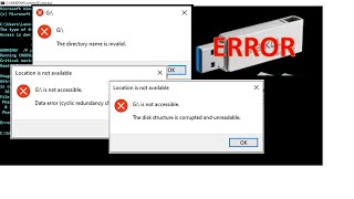 Memperbaiki FlashDisk Error Disk Structure is corrupted or the directory name is invalid [upl. by Ajup]