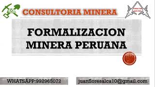 FORMALIZACION MINERA PERUANA [upl. by Heida]