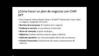 Usa Chatgpt para un plan de negocios [upl. by Yklam291]