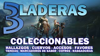 3  LADERAS  GOD OF WAR  COLECCIONABLES  HALLAZGOS CUERVOS COFRES ACCESOS FAVORES [upl. by Trevlac271]