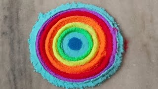 Simple rangoli designs with colours  Diwali Rangoli  Diwali special Rangoli design  Easy Rangoli [upl. by Giah941]