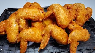 Easy Battered Fried Chicken Wings full recipe [upl. by Taimi]