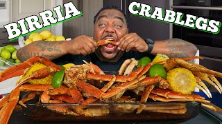 Delicious Birria Crab Leg Mukbang with Birria Consomme Come Eat with Me [upl. by Aittam]