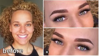 I GOT MY EYEBROWS TATTOOED  Ombre Powder Brow Process Aftercare Healing amp 2 Month Update [upl. by Barthol]