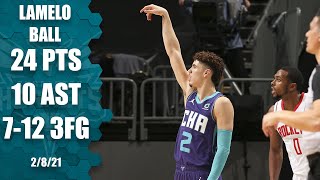 LaMelo Ball hits careerhigh 7 3pointers in Hornets big win vs Rockets HIGHLIGHTS  NBA on ESPN [upl. by Dominica]