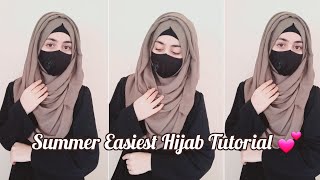 Easiest Summer Hijab Tutorial  Full Coverage  Hijab Styles  zainab [upl. by Adnorrehs]