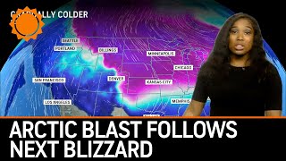 Nationwide Arctic Blast to Follow Next Blizzard  AccuWeather [upl. by Annaiv]