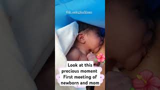 Precious moment of first breastfeeding 🍼🤱👼👶  breastfeeding cutebaby newborn cute [upl. by Lavicrep]