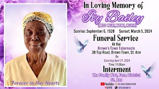 Thanksgiving Service for the life of Miss Ivy Bailey Miss Neat  April 27 2024 [upl. by Ahselat]