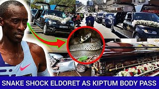 UCHAWI Eldoret Town Shocked By A Big Snake As Kelvin Kiptums Body Passed Through The Streets [upl. by Ahsii]