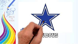 How to Draw Drawing the dallas cowboys logo  coloring Pages for kids  Drawing logo Channel [upl. by Yob162]