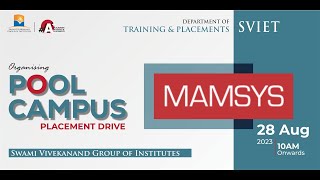 MAMSYS Placement Drive 2023  SVIET College  Ape Media [upl. by Orelle564]