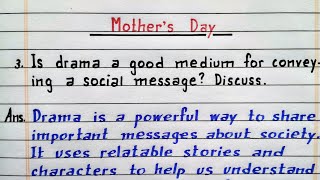 Is drama a good medium for conveying a social message Mothers Day  Class 11 English supplementary [upl. by Eizeerb169]