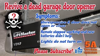 Repairing a dead Chamberlain Lift Master garage door opener [upl. by Massey]