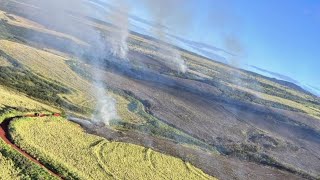 Crews battling large wildfire burning near Kokee on Kauai [upl. by Aretina]