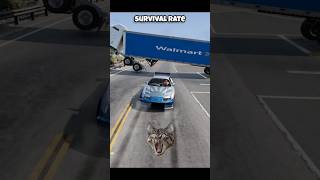 Which car goes under the trailer and survives beamng beamngdrive game gameplay gaming [upl. by Adnarrim]