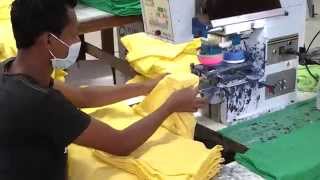 Tagless Printing Tshirt labels in a factory [upl. by Neelahs]