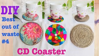 Easy Coaster Making  How to make Tea Coaster  DIY Coaster With CD  diywithkanchan [upl. by Flanna112]