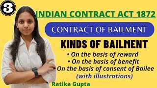 Kinds of Bailment  Contract of Bailment Contract Act 1872 [upl. by Einnad]