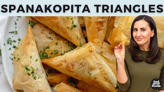 Easy Spanakopita  Traditional Feta amp Spinach Appetizer [upl. by Llewon]