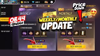 New Membership Adjustment Ob 44 Update 😮 Ob 44 Update Top Changes Free Fire  Free Fire New Event [upl. by Sielen]