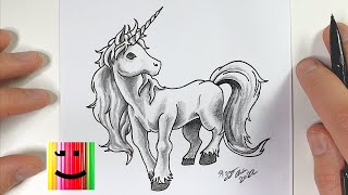 COMMENT DESSINER UNE LICORNE RÉALISTE  TUTORIEL DE DESSIN [upl. by Yetnruoc362]