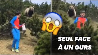 Lincroyable sangfroid dun enfant suivi par un ours en Italie [upl. by Rosie]