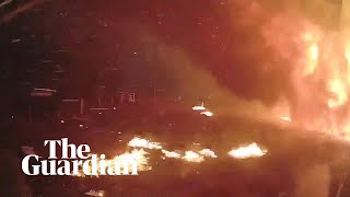 Dashcam footage shows how fast bushfires can move when the wind changes [upl. by Sugden970]