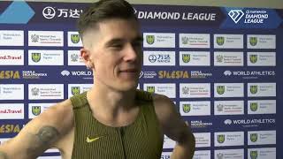 Jakob Ingebrigtsen Runs 71755 Smashes 3000m World Record At Silesia Diamond League interview [upl. by Nylissej]