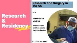 Surgical Research amp Residency in the US [upl. by Ati]