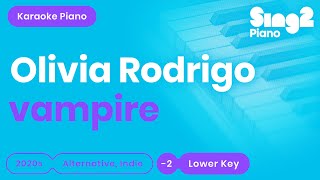 Olivia Rodrigo  vampire Lower Key Karaoke Piano [upl. by Ahsitruc]