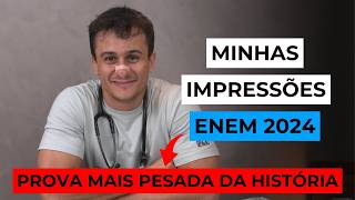 Análise REALISTA do PRIMEIRO DIA do ENEM 2024 prova muito pesada [upl. by Aral]