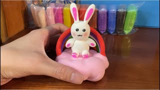 air dry clay art simple rabbit sculpture [upl. by Christi533]