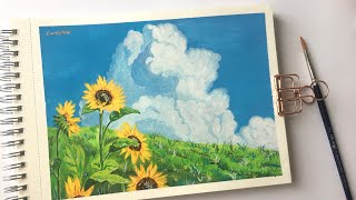 Studio Ghibli Scene Painting  My Neighbor Totoro 🌻 Gouache [upl. by Nonnahsed]