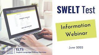 Swansea English Language Test SWELT Information Webinar and exam practice [upl. by Sheelagh67]