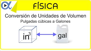 CONVERSIÓN DE UNIDADES DE VOLUMEN pulgadas cúbicas in³ a galones gal  Física  Vitual [upl. by Asirb448]