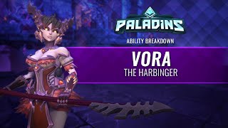 Paladins  Ability Breakdown  Vora The Harbinger [upl. by Aillimac]