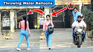 Throwing Water Balloons From Bike  Part 3  Prakash Peswani Prank [upl. by Pals794]